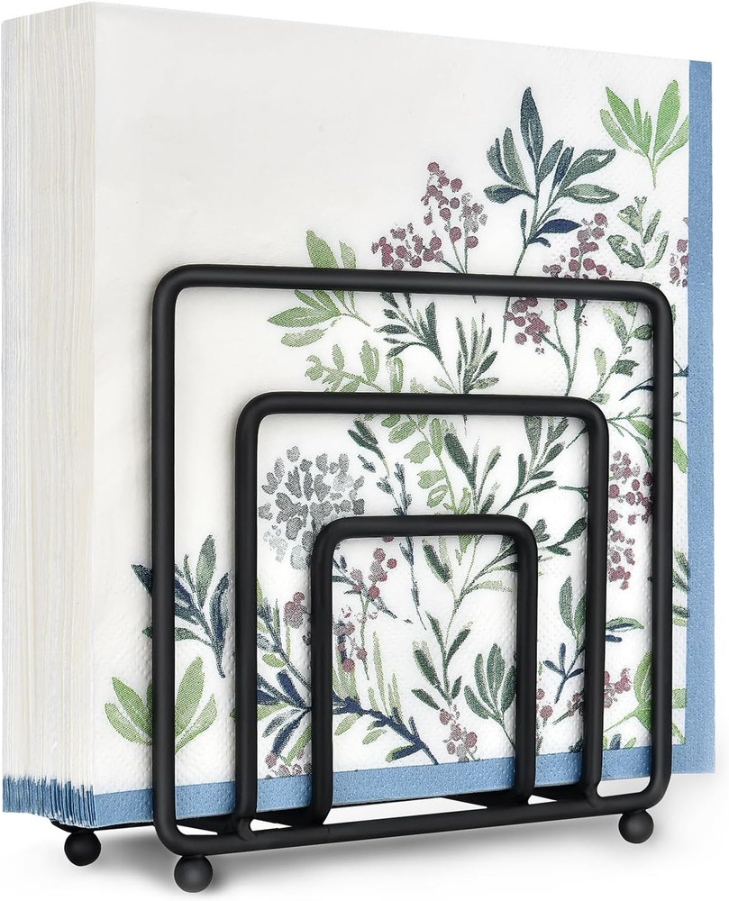 Napkin Holder for Table, Modern Metal Black Napkin Holders for Kitchen Dining Ta