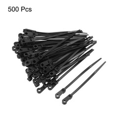 500Pcs 4 Inch 40 Lbs Mount Head Cable Zip Ties Self-Locking Nylon Zip Black