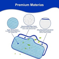 Machine Washable Microfiber Replacement Pads for Dupray Steam Cleaners – 3 Pack