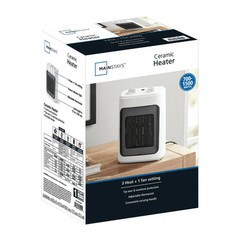 Mainstays 1500W Ceramic Fan-Forced Electric Space Heater White Open Box (4 PACK)