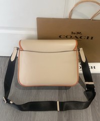 Racer Messenger In Colorblock Signature Canvas CT753 Silver/Chalk/Tan/Maple