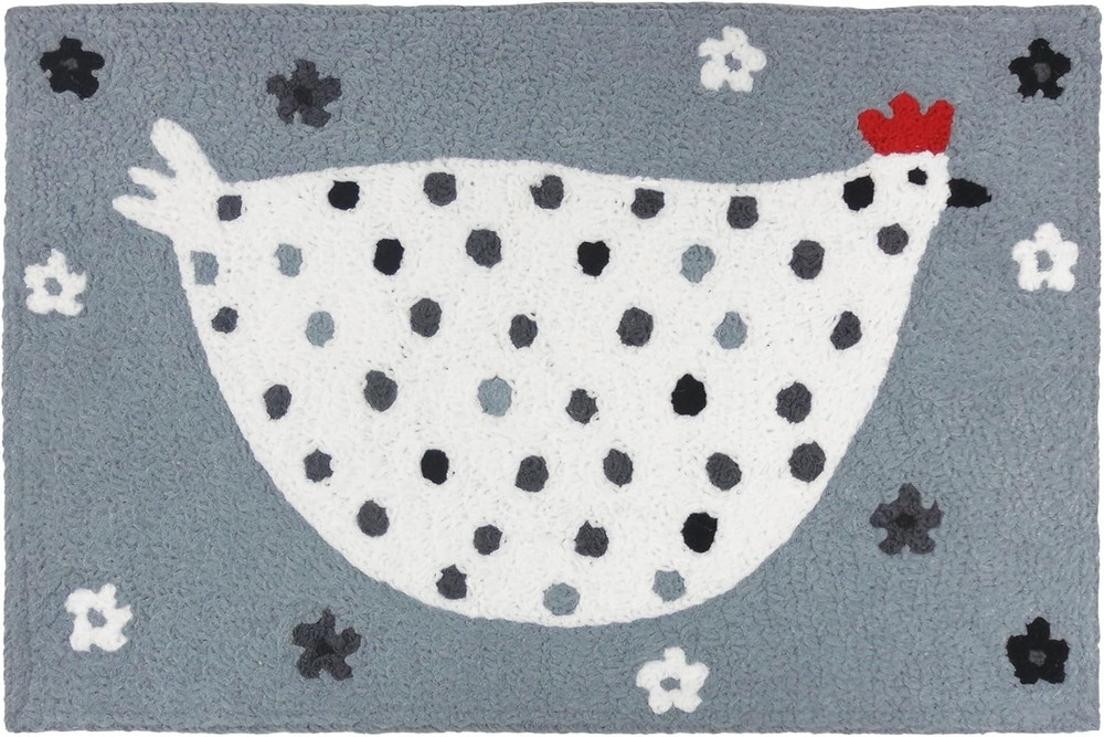 Jellybean Cool Grey Chick Accent Rug 20×30 Machine Washable Indoor Outdoor