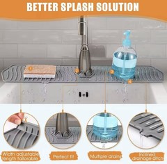 Foldable Silicone Sink Faucet Mat, Self-Draining, 29.5 x 6.02 in