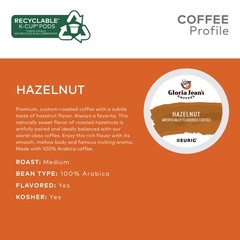 Gloria Jean’s Hazelnut K-Cups, Medium Roast Coffee, 144 Count