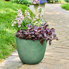 Lora Green Recycled Resin Planter 12.1in x 9.8in