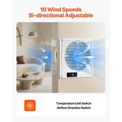 7.5 Inch Room to Room Fan 2-in-1 305 CFM Through Wall Fan Remote Control
