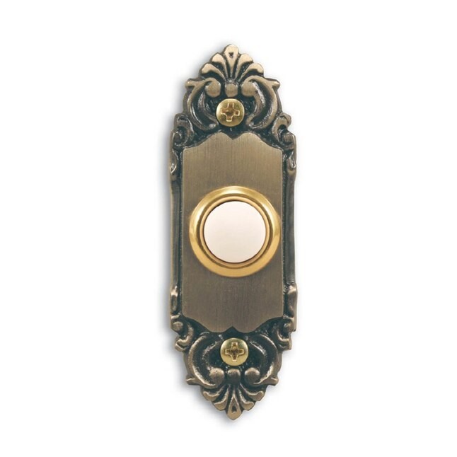 Heath Zenith LE-224-A Wired Doorbell Push Button Lighted Brass NOS