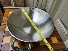 Vtg All-Clad Masterchef MC2 Stainless Aluminum 10″ Wok Skillet 2 Handle Fry Pan