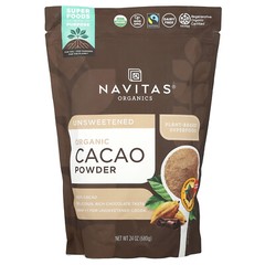 Organic Cacao Powder, Unsweetened, 24 oz (680 g)
