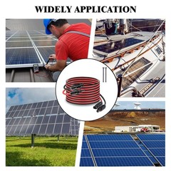 11ft 20ft Black Red Solar Panel Extension Cable Wire Solar Connector 14AWG Gauge