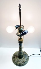 Tiffany Lamp Base-DRAGONFLY Design-Replacement Base Only, 2-Light Pull Chain-Brz