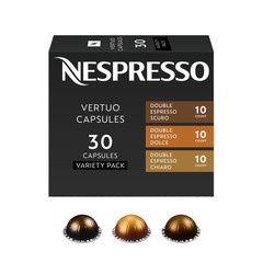 Nespresso Capsules Vertuo Double Espresso Variety Pack, 30-Count Brews 2.7oz