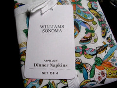 WILLIAMS SONOMA PAPILLON BUTTERFLY NAPKINS SET OF FOUR 85 COTTON 15 LINEN NWTAGS