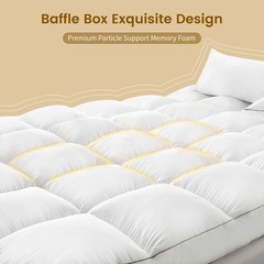 5 Inch Duck Feather Bed King Size, 100% Cotton Extra Thick Mattress Topper, 2500