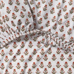 Twin/Twin XL 250 Thread Count Organic Percale Sheet Set Mum Flower –