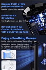 13” Tower Fan for Bedroom, Quiet Cooling Desk Fan with Remote, 80° Oscillating