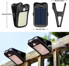 Clip on Solar Lights for Fence, 3 Modes Solar Motion Lights Outdoor Waterproof