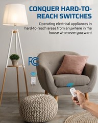 DEWENWILS Remote Control Outlet 3 Independent Wireless Sockets 15A 100ft