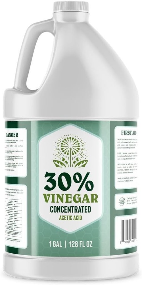 30% Concentrated Vinegar 1 Gallon Industrial Strength Cleaning Vinegar Acetic Ac