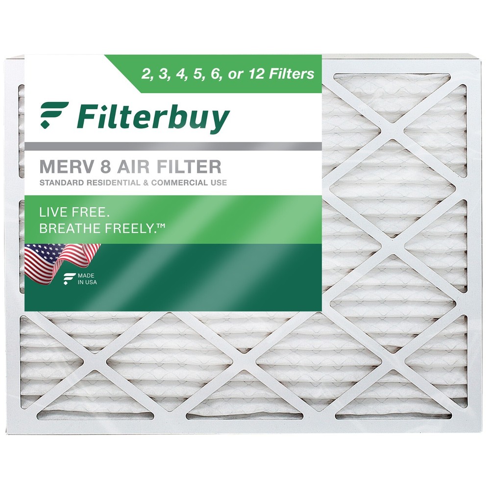 Filterbuy 20x25x1 Pleated Air Filters, Replacement for HVAC AC Furnace (MERV 8)