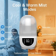 Humidifiers for Bedroom, 6.5L Top Fill for Large Room, Cool and Warm Mist