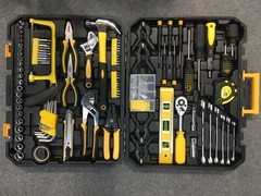 Portable 198Pcs Hand Tool Set General Household Hand Tool Kit Mechanics W/ Case