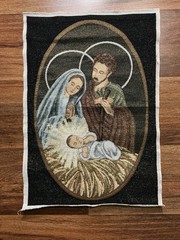 Holy Family Tapestry SAGRADA FAMILIA Made In Italy 22in X 15.5in Religious