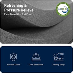 14″ King Size Gel Memory Foam Mattress for Cool Sleep & Pressure Relief