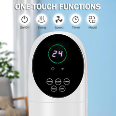 36″ Tower Fan for Bedroom, Bladeless Floor Fan with Remote Control, Digital Disp