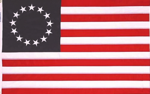 BETSY ROSS Flag 3×5 Feet Embroidered 100% American Made In USA Flag Grommets