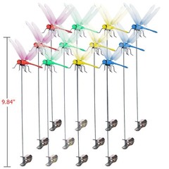12 Fake Dragonfly Clips Clip on Dragonfly for Outdoors 3D Dragonfly Garden Decor