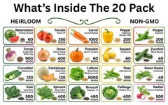 20-50 Variety Heirloom Vegetable Herb Seeds Kit 10000-50000 Bulk Garden Seed Lot