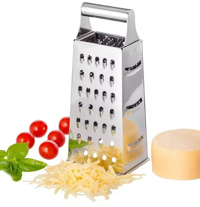 Kitchen Stainless Steel 4-Sided Box Food Grater Vegetable Cheese Slicer Shredder