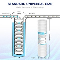 1 / 5 / 0.5 Micron 10″x2.5″ Grooved Sediment Water Filter RO Cartridge 1-25 Pack