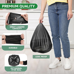 2 Gallon Mini Trash Bag Black-Biodegradable – Small Garbage Bags for Bathroom Ca