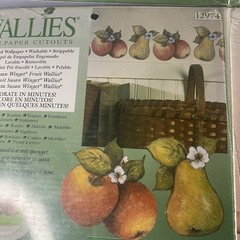 VNTG Wallies Lot of 4 Sets FRUITS Wallpaper Cutouts for Any Room Crafts New