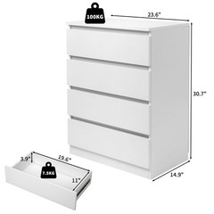 Chest Of 4 Drawer Tall Dresser For Bedroom Clothes Storage Furniture Cabinet