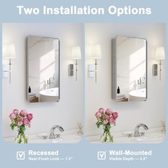 Venlus Medicine Cabinet With Mirror 16 x 24x 4.2 in | MC-1624