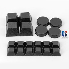 10x Rubber Feet Bumpons, Self Adhesive Pads, Black Round/Square, Small & Large