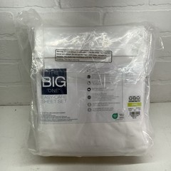 NEW – The Big One Easy Care 4-Piece King Sheet Set 275 Thread Count White