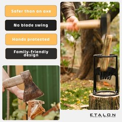 Firewood Splitter Manual Cast Iron Kindling Splitter w/ Carry Bag Heavy Duty
