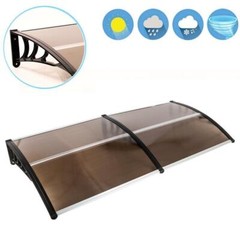Window Awning Front Door Eaves Canopy Polycarbonate Roof Cover 40” /80”/120”