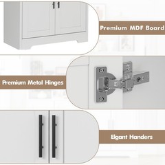 70″ Tall Kitchen Pantry Cabinet, Storage Cabinet with Doors & Adjustable Shelves