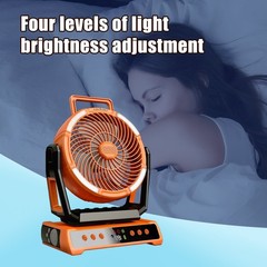20000mAh Camping Fan Rechargeable Portable Fan with Remote LED Lights & 4 Speeds
