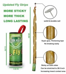 16 Rolls Fly Sticky Trap Paper Insect Bug Catcher Strip Fly Sticker Non Toxic US