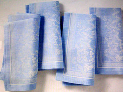 WILLIAMS SONOMA PRIMAVERA JACQUARD DINNER NAPKINS COTTON/LINEN SET OF 4 NEW/WTAG