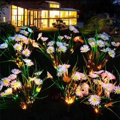 Solar Garden Lights Outdoor Waterproof LED Flower Stake Lamp Yard Patio Decor