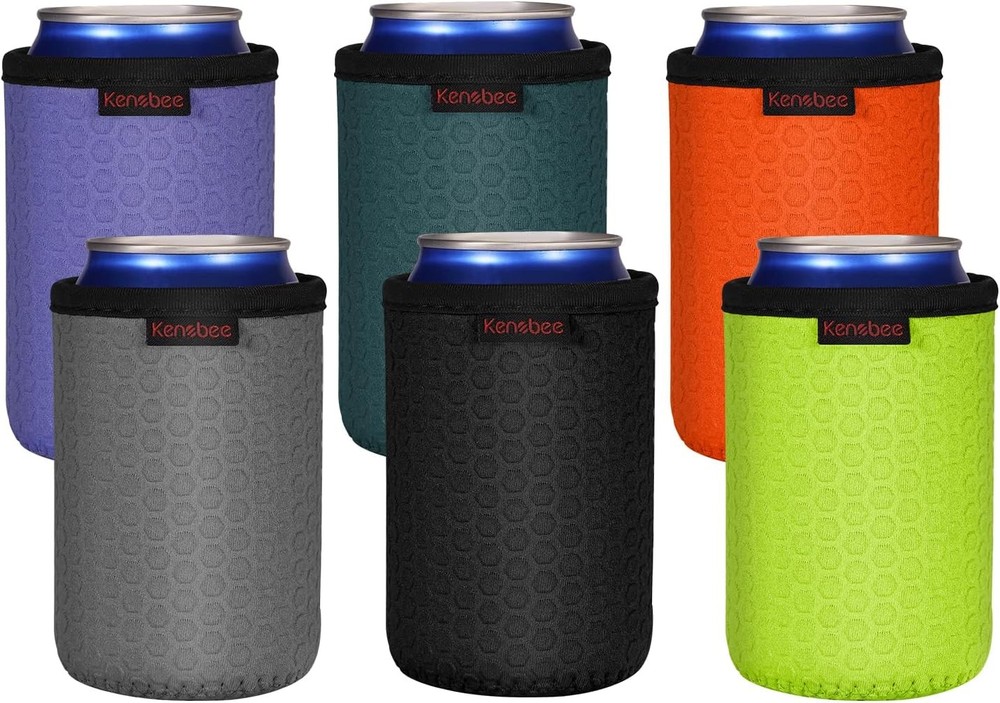 (6 Pack) 12oz Standard Can Cooler Sleeves Soft Insulated Neoprene Beer Coolies
