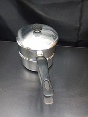 Vtg Revere Ware stainless 2 Qt Double Boiler Steamer Sauce pot