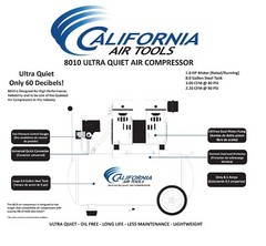 CALIFORNIA AIR TOOLS 8010 Ultra Quiet, Oil-Free Air Compressor – USED